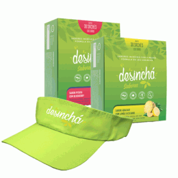 Combo Desinchá Sabores (30 sachês) 2 unidades + Brinde Viseira Desinchá